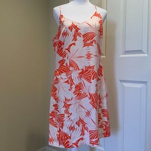 J Crew Orange Tropical Slip Dress